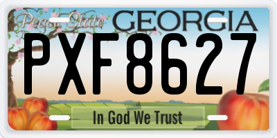 GA license plate PXF8627