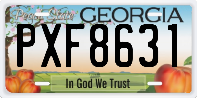 GA license plate PXF8631