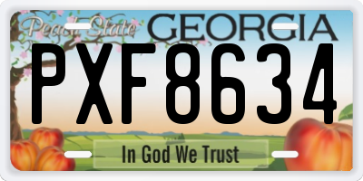 GA license plate PXF8634