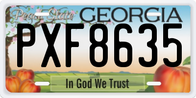 GA license plate PXF8635