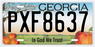 GA license plate PXF8637