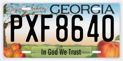 GA license plate PXF8640