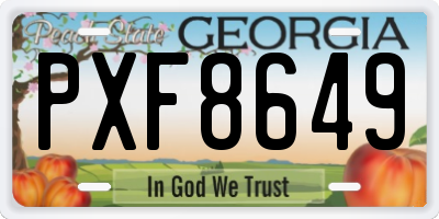 GA license plate PXF8649
