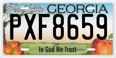 GA license plate PXF8659