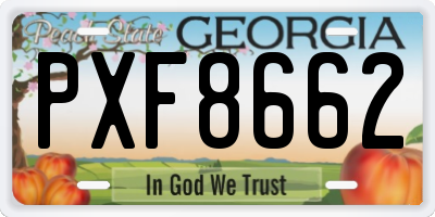 GA license plate PXF8662