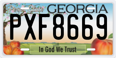 GA license plate PXF8669
