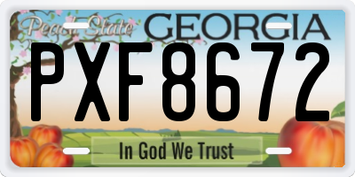 GA license plate PXF8672