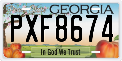 GA license plate PXF8674