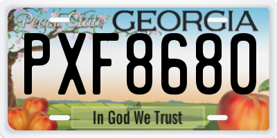 GA license plate PXF8680