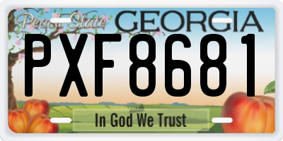 GA license plate PXF8681
