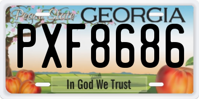 GA license plate PXF8686