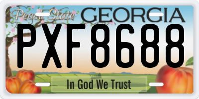 GA license plate PXF8688