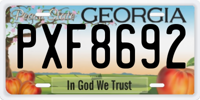 GA license plate PXF8692