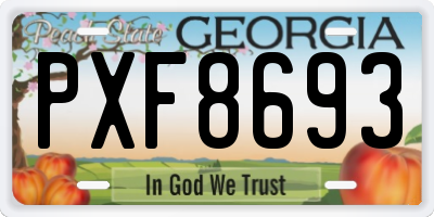 GA license plate PXF8693