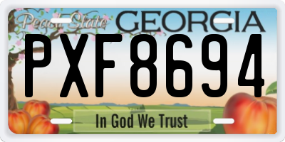 GA license plate PXF8694