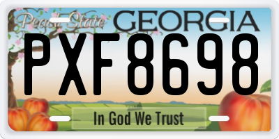 GA license plate PXF8698