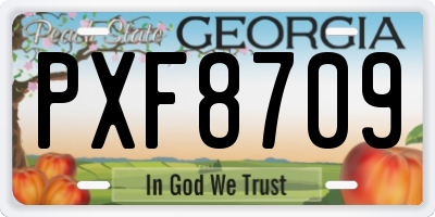 GA license plate PXF8709