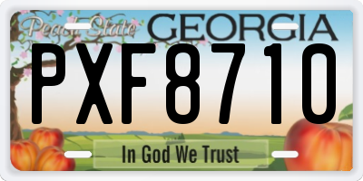 GA license plate PXF8710