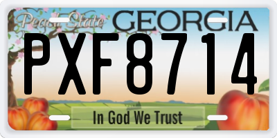 GA license plate PXF8714