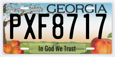 GA license plate PXF8717