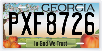 GA license plate PXF8726