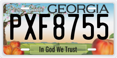 GA license plate PXF8755
