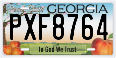 GA license plate PXF8764