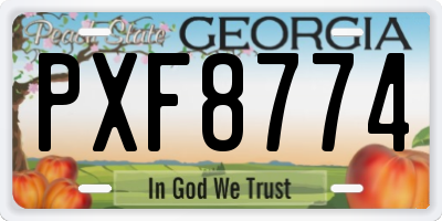 GA license plate PXF8774