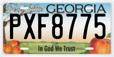 GA license plate PXF8775