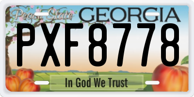 GA license plate PXF8778