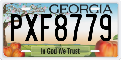 GA license plate PXF8779