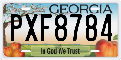 GA license plate PXF8784