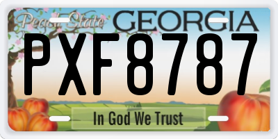 GA license plate PXF8787