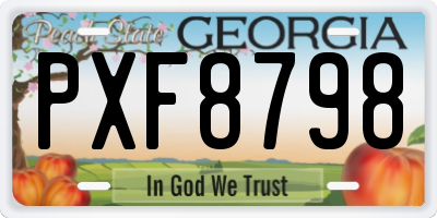 GA license plate PXF8798