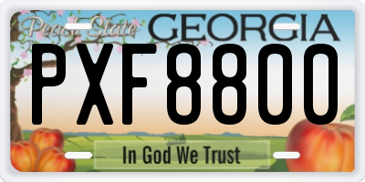 GA license plate PXF8800