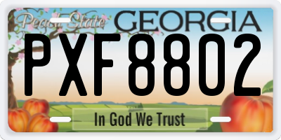 GA license plate PXF8802