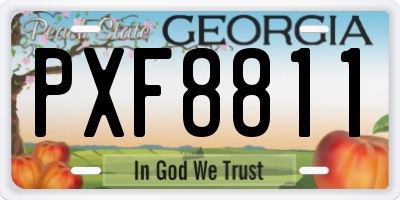 GA license plate PXF8811