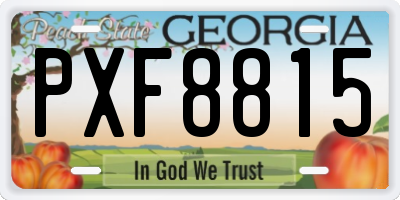 GA license plate PXF8815