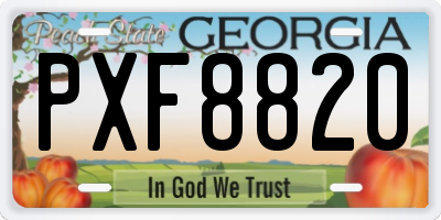 GA license plate PXF8820