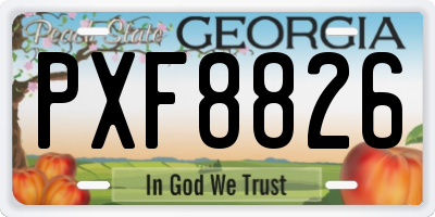 GA license plate PXF8826