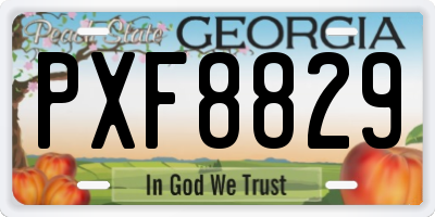 GA license plate PXF8829