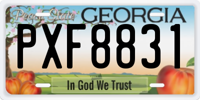 GA license plate PXF8831