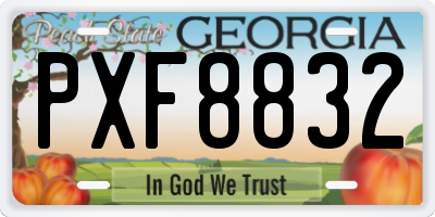 GA license plate PXF8832
