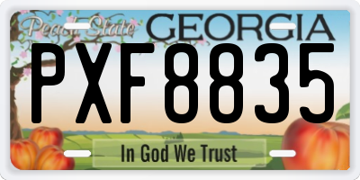 GA license plate PXF8835