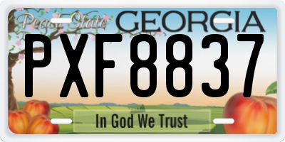 GA license plate PXF8837