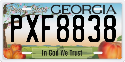 GA license plate PXF8838