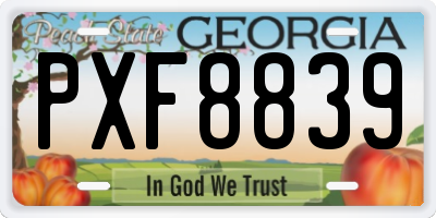 GA license plate PXF8839