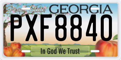 GA license plate PXF8840