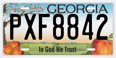GA license plate PXF8842