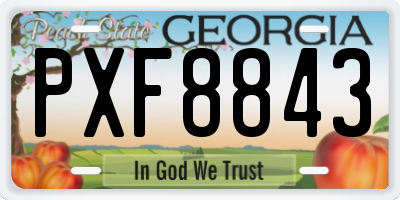 GA license plate PXF8843